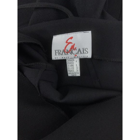 En Francais Cocktail Formal Dress 4 Backless Black Bead Fringe Spaghetti Straps - Picture 8 of 11